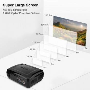1080P Home Theater Projector Stereo Surrounding Sound 16.7K HD Projector 3000:1 Supprots AVVGAUSB SD card HDMI TV EU Plug
