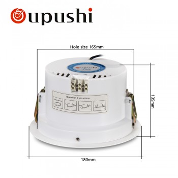 OUPUSHI CE99D 4.5 Inch Active  Ceiling Speaker 6 Watt White For Home Restaurant Church