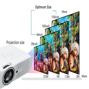 HD LED Projector 3D Portable Multimedia Beamer Large Screen Home Theater Cinema LCD Wireless HDMI AV/VGA/USB/SD/HDMI/TV