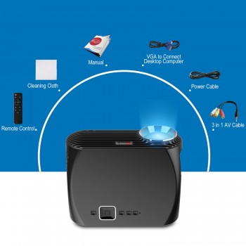 VIVIBRIGHT Android 6.0.1 LED Projector GP100 UP. 1280x800 Resolution 3200 Lumens Built-in WIFI Bluetooth, DLAN Miracast Airplay