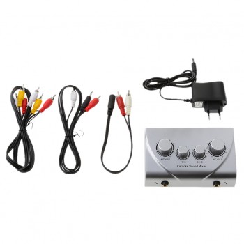 Mini Mixer KARAOKE System Audio Process Stereo Pre-Amplifier Microphone EU