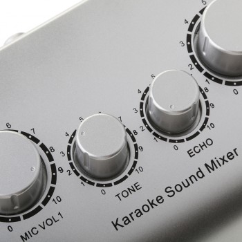 Mini Mixer KARAOKE System Audio Process Stereo Pre-Amplifier Microphone EU