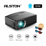 ALSTON  1800 Lumens 4K HD Projector LED Video Proyector GP80 Portable Smart Projectors (Optional GP80UP Android 6.01 OS ,WiFi)