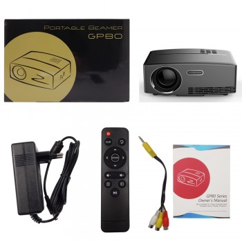 ALSTON  1800 Lumens 4K HD Projector LED Video Proyector GP80 Portable Smart Projectors (Optional GP80UP Android 6.01 OS ,WiFi)