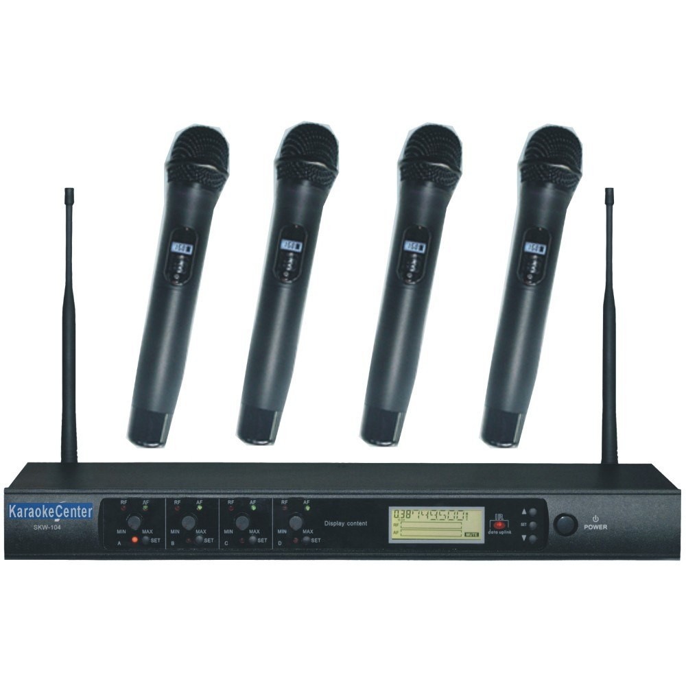 Professional UHF Wireless Karaoke Microphone 200CH x 4 Hand Held radio Microphones KTV MTV machine