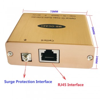 4KV Surge Protection Digital Audio Extender Over CAT5/CAT6 Cable With Optical + Coax SPDIF Inputs and Output