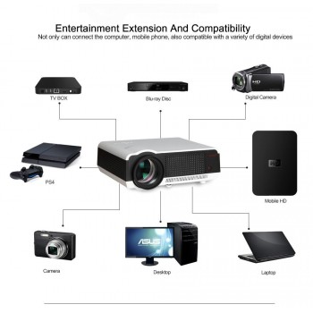 Poner Saund LED86 wifi led projector Android 6.0 HD LED 3D Projector 5500 lumens 1080p HDMI Video Multi screen Home Cinema