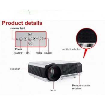 Poner Saund LED86 wifi led projector Android 6.0 HD LED 3D Projector 5500 lumens 1080p HDMI Video Multi screen Home Cinema