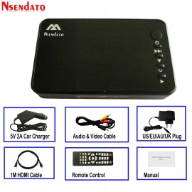 Mini Full HD Media multimedia Player Autoplay USB External HDD SD U Disk Media Player With Car Charger HDMI VGA AV FOR MKV RMVB
