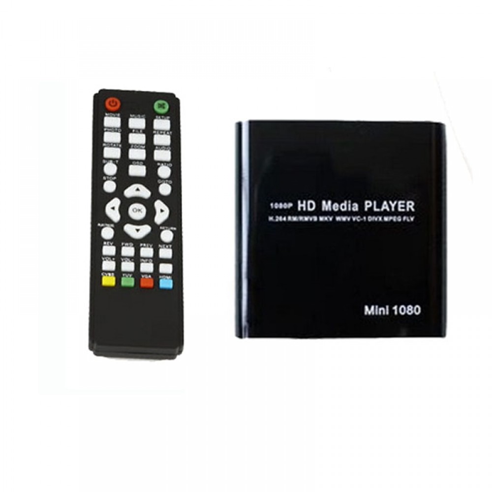 1080P Mini HDD Media Player MKV/H.264/RMVB HD with HOST USB/SD Card Reader