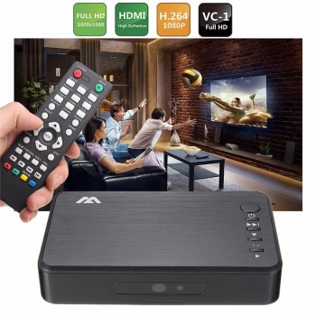 Mini 1080P HDMI Multimedia Player Kits Professional HDD USB2.0 External Multimedia Player With 3 Outputs HDMI/VGA/AV Mayitr