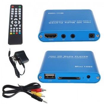 Full HD Multi Media Player 1080P TV Video HDMI YPbPr USB AV SDHC MKV AVI RM RMVB WITH Car adapter GIFT free shipping!