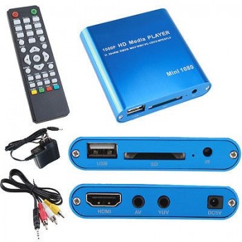 Full HD Multi Media Player 1080P TV Video HDMI YPbPr USB AV SDHC MKV AVI RM RMVB WITH Car adapter GIFT free shipping!