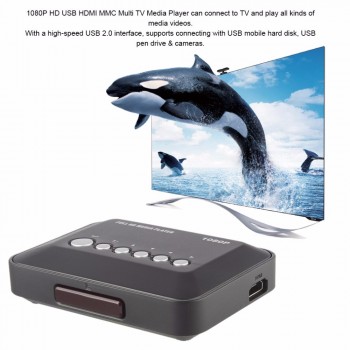 kebidumei USB 2.0 Media player 1080P HD SD/MMC TV Videos SD MMC RMVB MP3 Multi TV USB HDMI Media Player Box with remote control