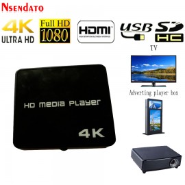 4K HD Media Player 1080P USB Video Multimedia Digital Signage Adverting Player Box Auto Play Mediaplayer With AV/USB/SD/TF Card