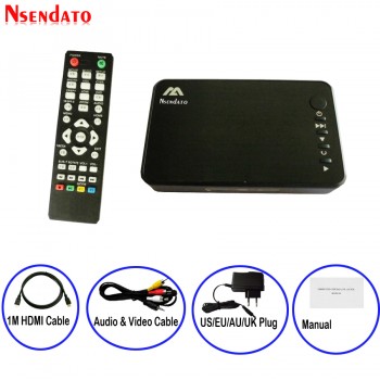Mini Full HD Media multimedia Player Autoplay 1080P USB External HDD SD U Disk Media Player With HDMI Cable VGA AV FOR MKV RMVB