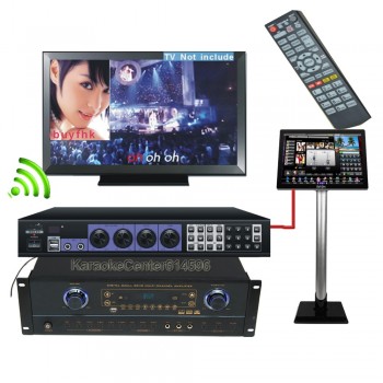 Dual Hard Drive Karaoke Jukebox 6TB HD System with Songs +19Touch Screen + Recordable Karaoke Mixer Amplifier  support  Tablet