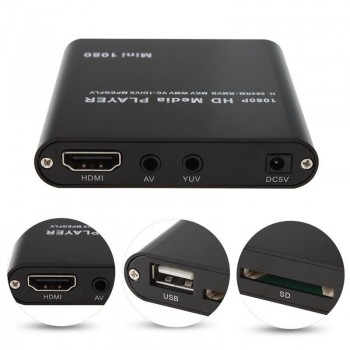 Mini HD 1080P SD USB Multi Media Player For HDMI/AV/MMC MKV AVI Blue-ray Movies EU Plug