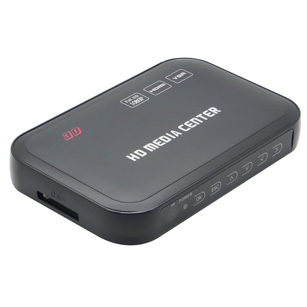 5pcs/lot 1080P Full HD 3D Media Player HDD HDMI Media Player Center with HDMI/AV/VGA Wif Repeater Function
