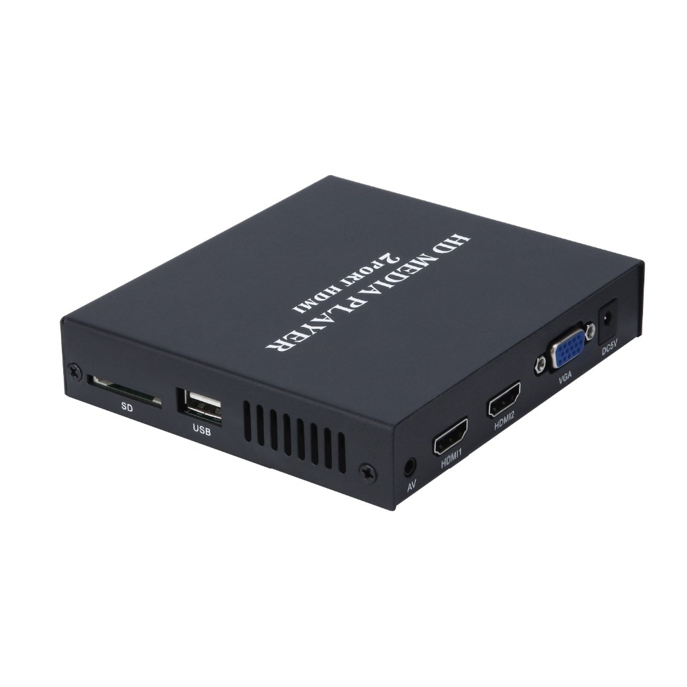 REDAMIGO Full HD 1080P Media Player Center MultiMedia Video Player Media box with 2 port HDMI VGA AV USB SD/MMC mkv H.264 HDD026