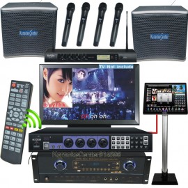 6TB Recordable Karaoke Jukebox System Complete Karaoke System Touch Screen  Amplifer Mixer Speaker Wireless Mic All in One HDMI
