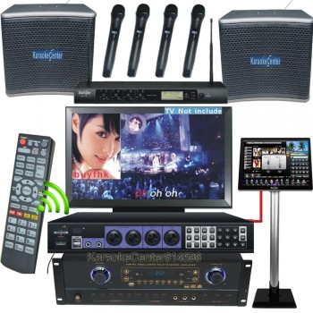 6TB Recordable Karaoke Jukebox System Complete Karaoke System Touch Screen  Amplifer Mixer Speaker Wireless Mic All in One HDMI