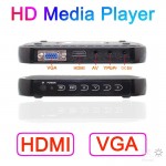 2018 New Full HD 1080P  Media Player Mini Autoplay 1080p SD/U Disk HDMI  VGA Media Player with retail package