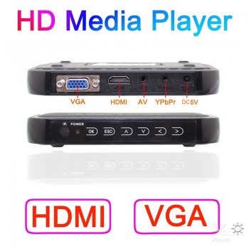 2018 New Full HD 1080P  Media Player Mini Autoplay 1080p SD/U Disk HDMI  VGA Media Player with retail package