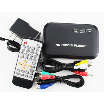 2018 New Full HD 1080P  Media Player Mini Autoplay 1080p SD/U Disk HDMI  VGA Media Player with retail package