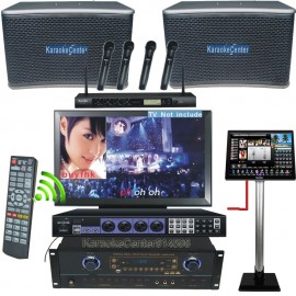 3TB Recordable Karaoke Jukebox System Complete Karaoke System Touch Screen  Amplifier Mixer Speaker Wireless Mic All in One HDMI