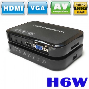 Portable Mini Full HD 1080p H6w Media Center Multimedia Player Supports USB Host
