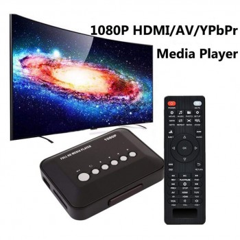 HD 1080P USB Hard Drive Upscaling Multi Media Player MKV AVI RMVB New EU/UK Plug Support SD Memory Card/U Disk AV Cable #40NT14