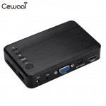 Cewaal External HDD Player USB VGA with Remote Control Audio TV BOX Output MINI Portable Digital Media Player