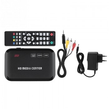 VBESTLIFE Full HD 1080P VGA Media Player Center MultiMedia Video Player with HDMI VGA AV USB SD/MMC/YPbPr Port Remote Control