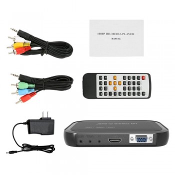 Full HD 1080P Multi-function 3D Media Player With 01 Remote Control HDMI VGA Multiple Modes HD Media Center Wi-Fi Repeater