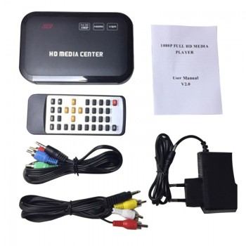 Full HD 1080P 3D Media Video player Center Surpport mkv   H.264 with VGA HDMI USB AV MMC/SD Port with Remote Control