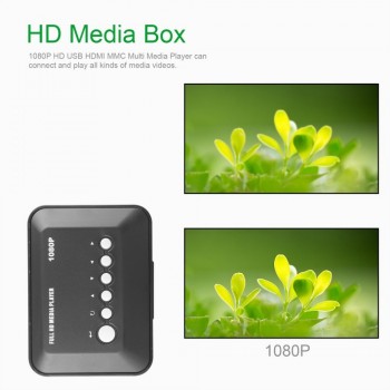 New DC5.6V 1080P HD USB VGA Multi TV Media Videos Player Box TV videos Box MMC RMVB MP3 (EU Plug) USB 2.0 support SATA Disk