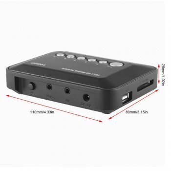 New DC5.6V 1080P HD USB VGA Multi TV Media Videos Player Box TV videos Box MMC RMVB MP3 (EU Plug) USB 2.0 support SATA Disk