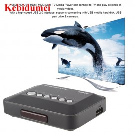 Kebidumei SD/MMC TV Videos DC 5V 2A HD 1080P USB HDMI Media Player Box SD MMC RMVB MP3 Multi TV with IR Remote Controller Newest