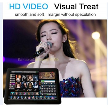 Bar Karaoke System with songs Wireless Touch Screen/Tablet+wired TouchScreen+4 UHF wireless Microphones,HDMI connect to 4TVs