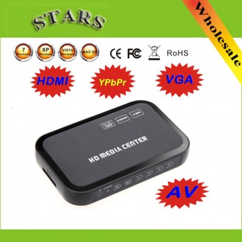 2 pcs 1080P multi HD media video player Center with HDMI VGA AV USB SD/MMC Port with Remote Control YpbPr AV Cable