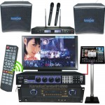 Complete Karaoke System Touch Screen  Amplifier Mixer Speaker Wireless Microphones All in One MTV HDMI