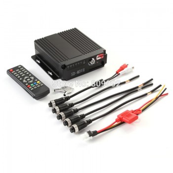 Mini 4CH Car Vehicle AHD Mobile DVR Realtime Video/Audio SD Card Remote Control