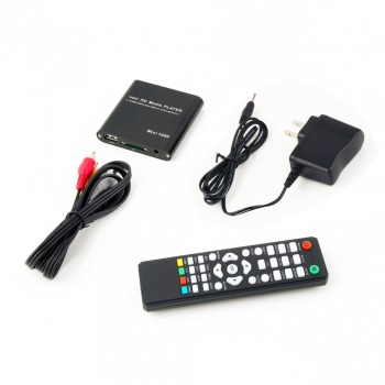 High Quality 1set 1080P Mini Media Player MKV/H.264/RMVB Full HD with HOST Card Reader Silver/ Blue/ Black Free Shipping