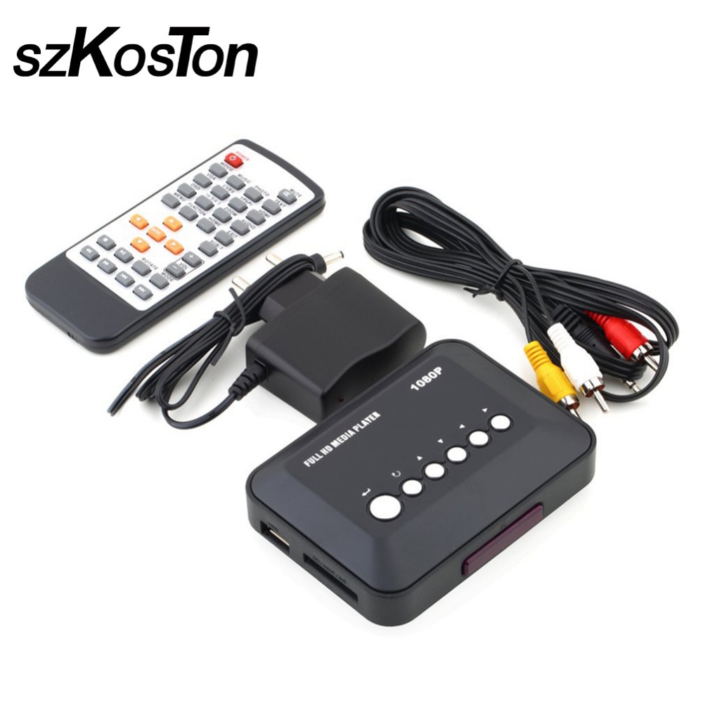 USB HDMI Media Player 1080P HD Multi TV Player HDD USB2.0 External Multimedia With Remote Control 3 Outputs HDMI VGA AV TV Box