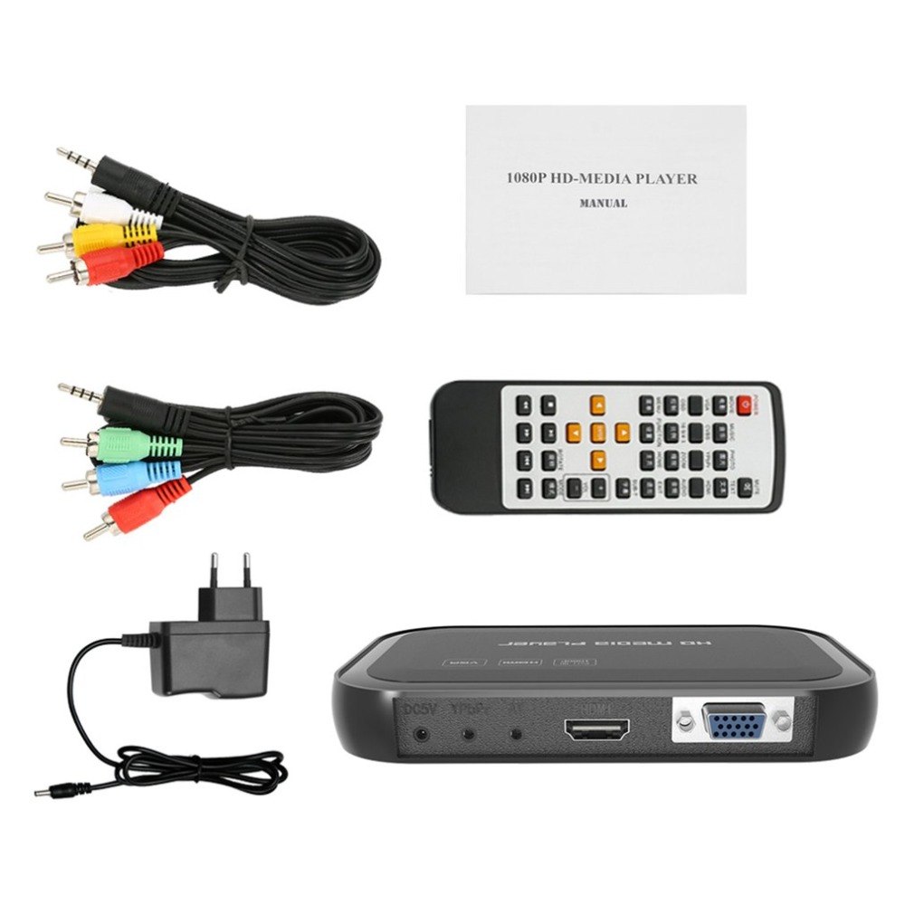 Full HD 1080P Multi-function 3D Media Player With 01 Remote Control HDMI VGA Multiple Modes HD Media Center Wi-Fi Repeater