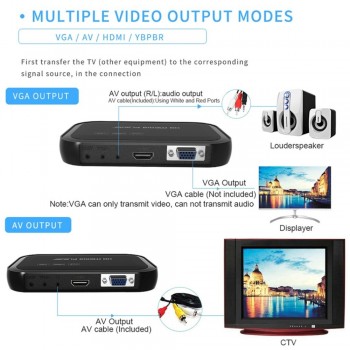 Full HD 1080P Multi-function 3D Media Player With 01 Remote Control HDMI VGA Multiple Modes HD Media Center Wi-Fi Repeater