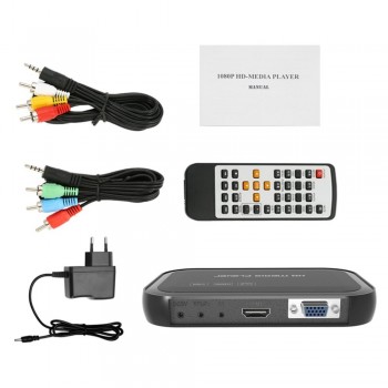 Full HD 1080P Multi-function 3D Media Player With 01 Remote Control HDMI VGA Multiple Modes HD Media Center Wi-Fi Repeater