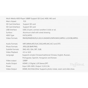 SITU HD Media player Mini Autoplay 1080p SD/U Disk HDD USB2.0 External multimedia player With HDMI VGA Output Support H.264 RMVB