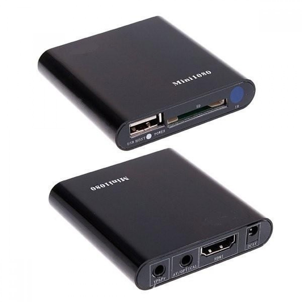JEDX MINI Full HD 1080P USB External HDD Media player With SD MMC card reader HOST OTG support MKV H.264 RMVB DVD MPEG